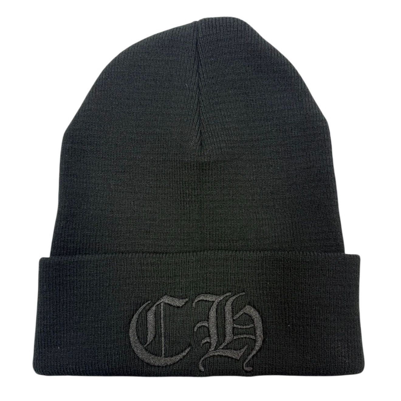 Chrome Hearts Embroidered CH Logo Beanie Black Black