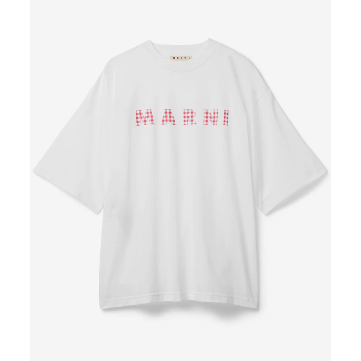 Marni gingham red logo tee