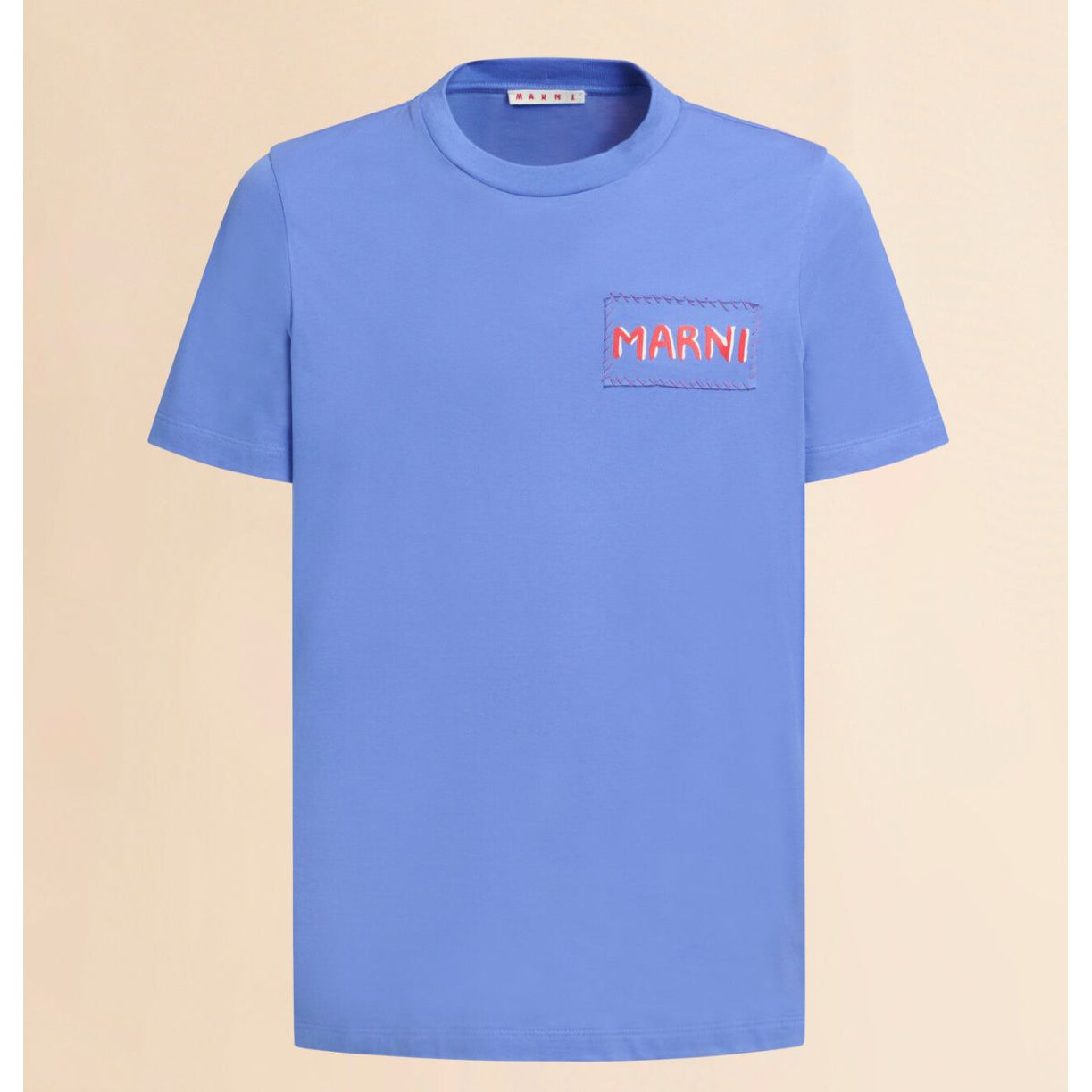 Marni blue/red logo tee