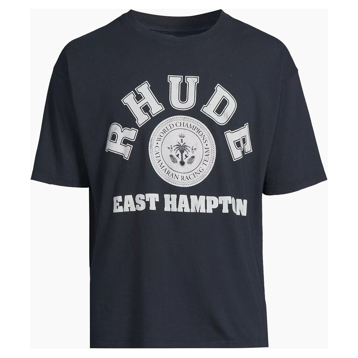 Rhude Hampton Catamaran Logo Cotton T-Shirt Vintage Black