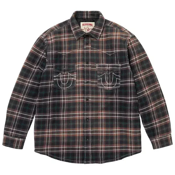 S*preme True Religion Quilted Lined Plaid Flannel