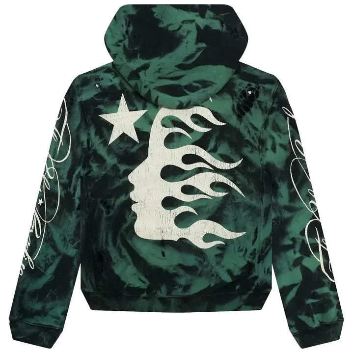 Hellstar Marble Paradise Hoodie 'Green/Black'