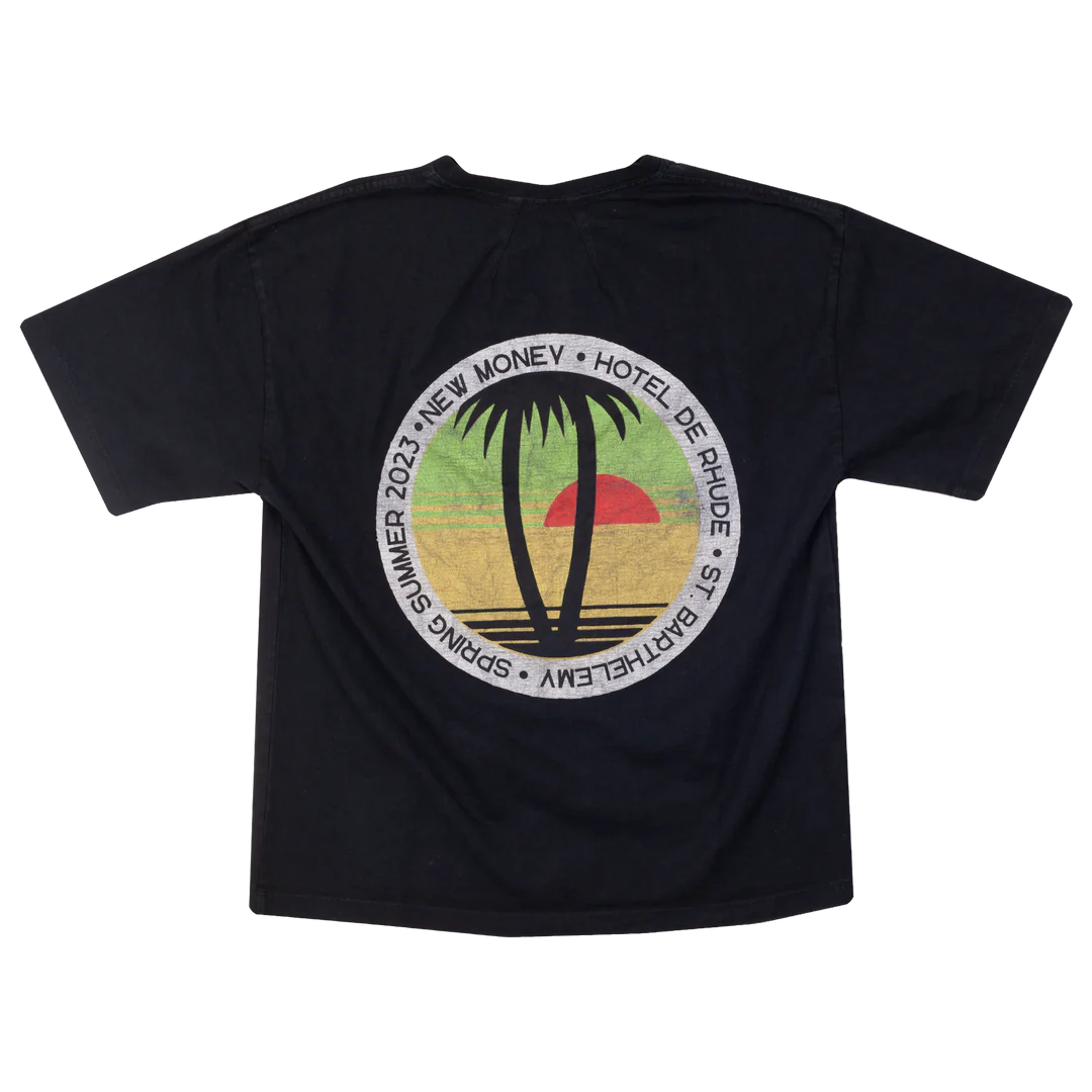 Rhude Twin Palms Tee Black/Multicolor