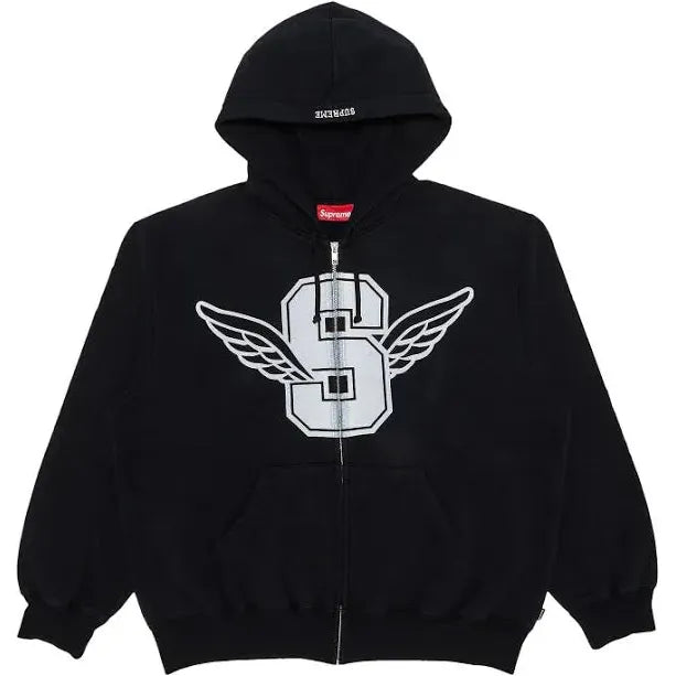 Supreme Wings Zip Up Hooded Sweatshirt 'Black'