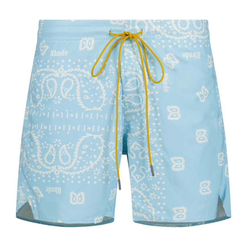 Rhude Bandana Swim Shorts Sky Blue