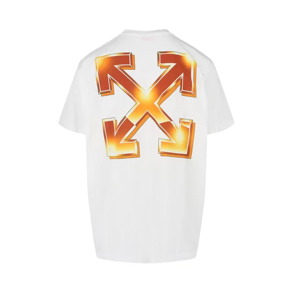 Off White Arrows Print Crewneck Tee White/Gold