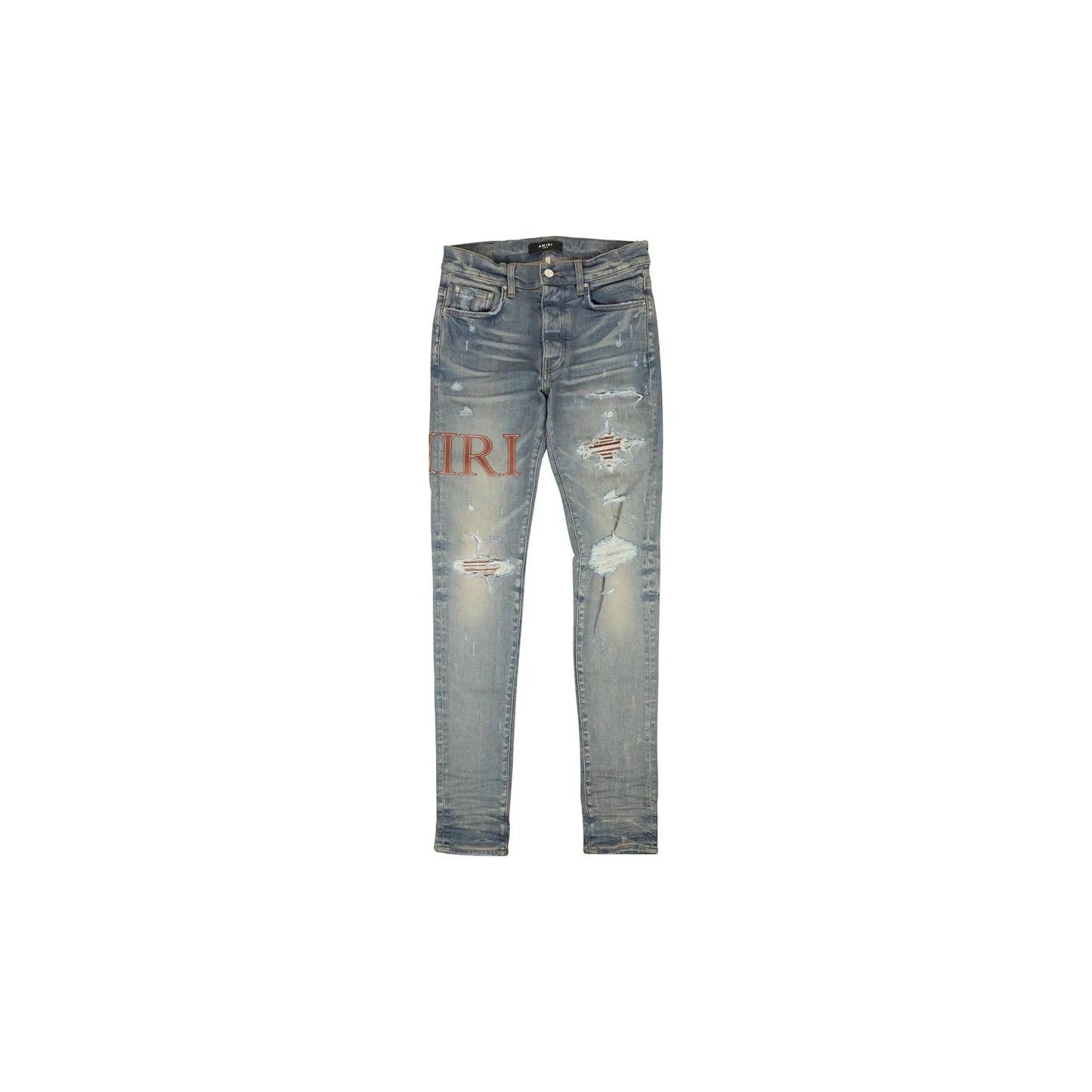 Amiri Indigo Straight-Fit Jeans
"Leather Stitch Logo Jean Clay