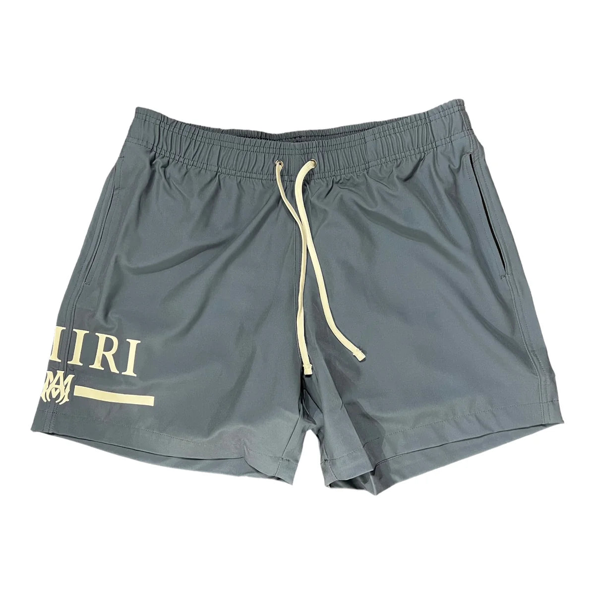 Amiri BA Logo Swim Trunk Short Ashley Blue
