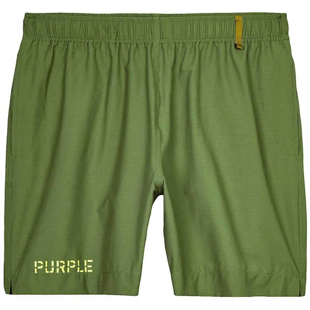 Purple Brand Classic Logo Swim Shorts Solid Military
