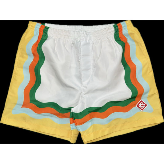 Casablanca Printed Swim Trunks White