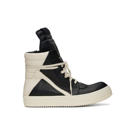 Rick Owens Black & Off-White Hollywood Geobasket Sneakers