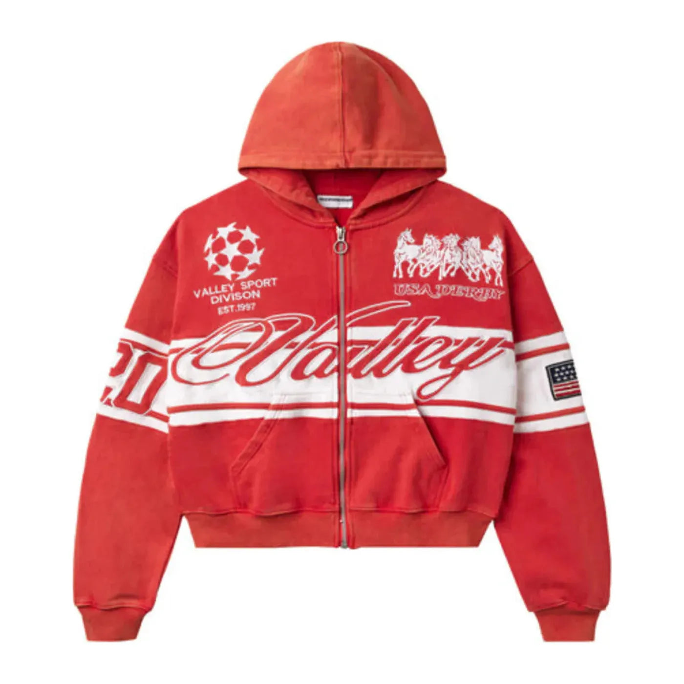 Vale Forever Cursive Zip Up Red
