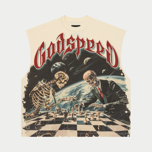 Godspeed Checkmate Sleeveless Tee (Bone)