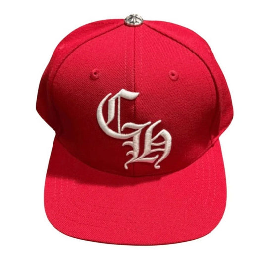Chrome Hearts Embroidered CH Logo Baseball Hat Red White