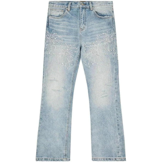 Birth Of Royal Child Firework Denim Jeans Blue