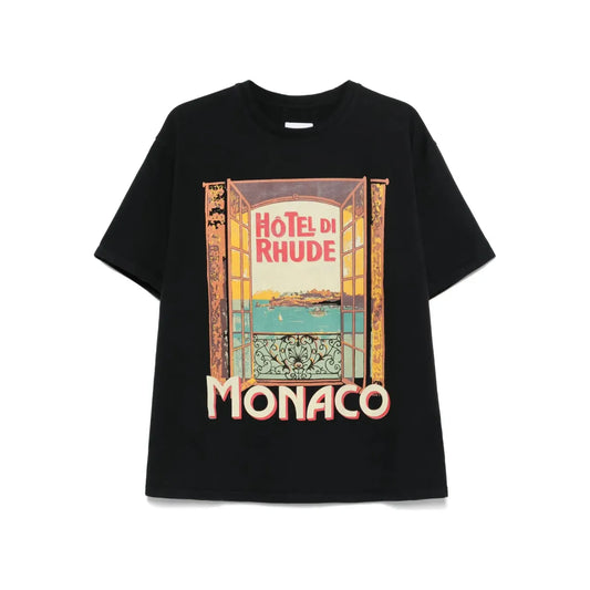 Rhude Hotel di Monaco T-shirt Black