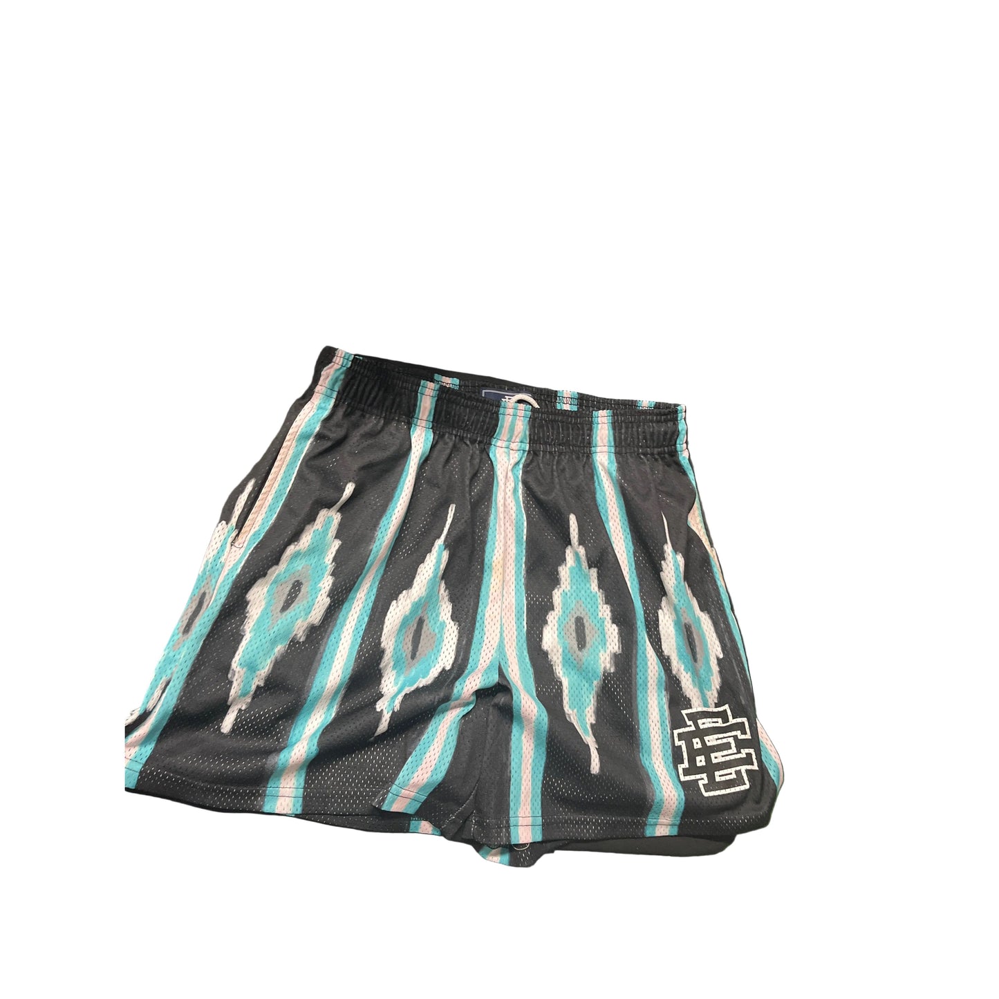 ERIC EMANUEL BLACK/TEAL STRIPED  SHORTS