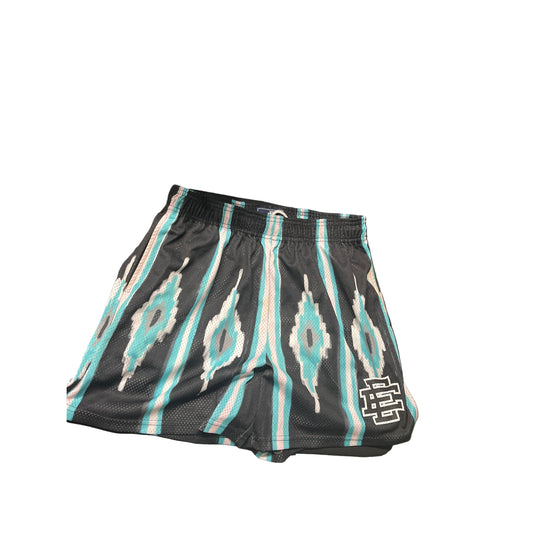 ERIC EMANUEL BLACK/TEAL STRIPED  SHORTS