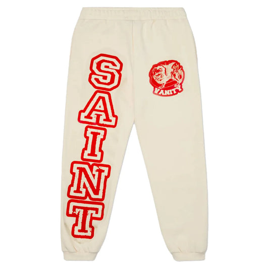 Saint Vanity Logo Sweatpants Cream