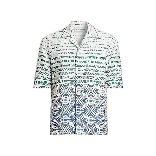 Casablanca Monogrammed Cotton-Blend Shirt White