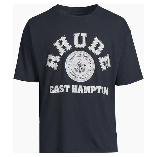 Rhude Hampton Catamaran Logo Cotton T-Shirt Vintage Black