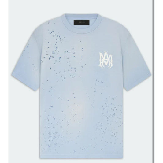 Amiri Washed Shotgun Tee Blue