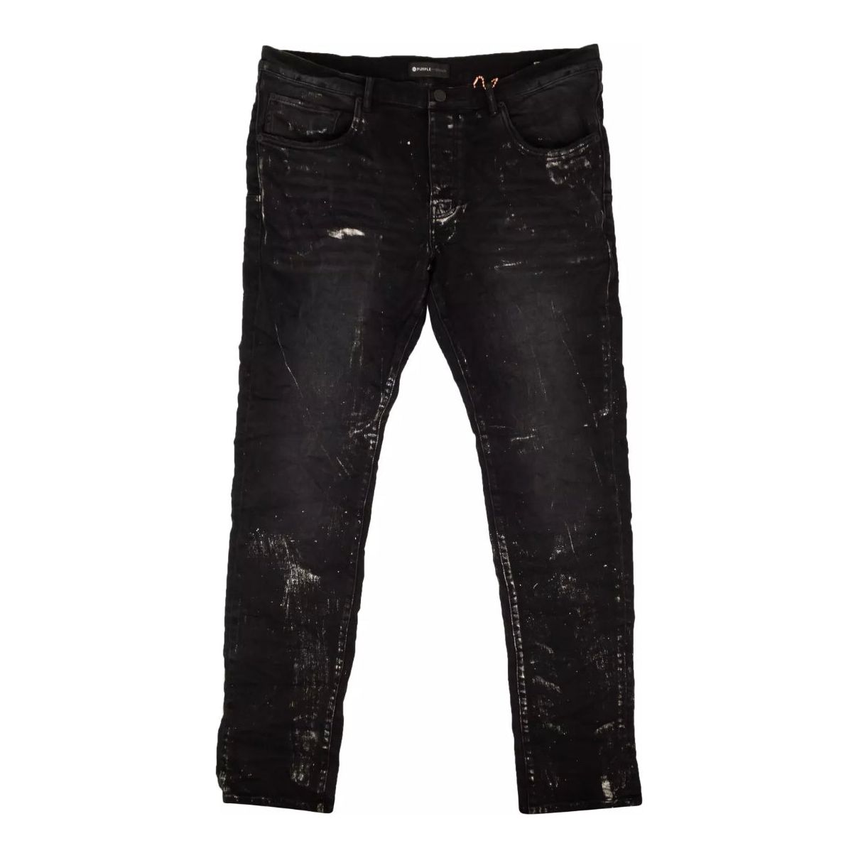 Purple Brand Black Wash Metallic Silver Jeans