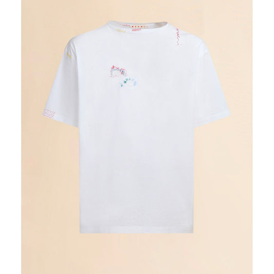 Marni white/multi logo tee