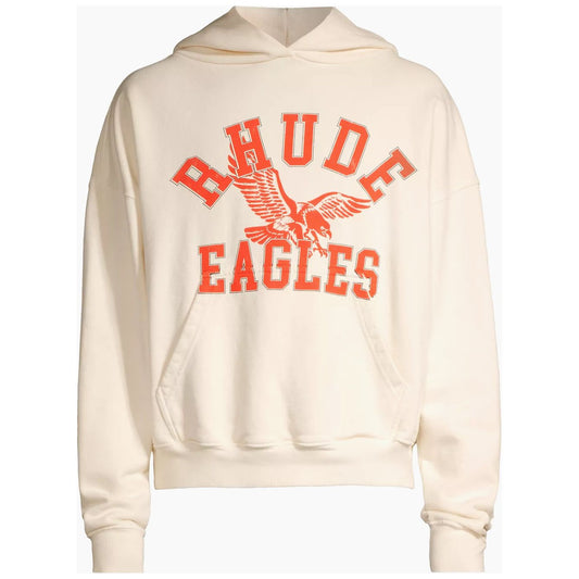 Rhude Eagles Logo Cotton Hoodie Cream/Orange