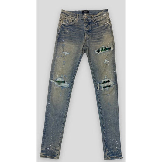 Amiri MX1 Plaid Jeans - Clay Indigo/Green