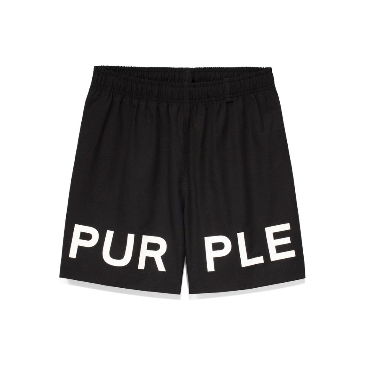 Purple Brand Logo Print Shorts Black