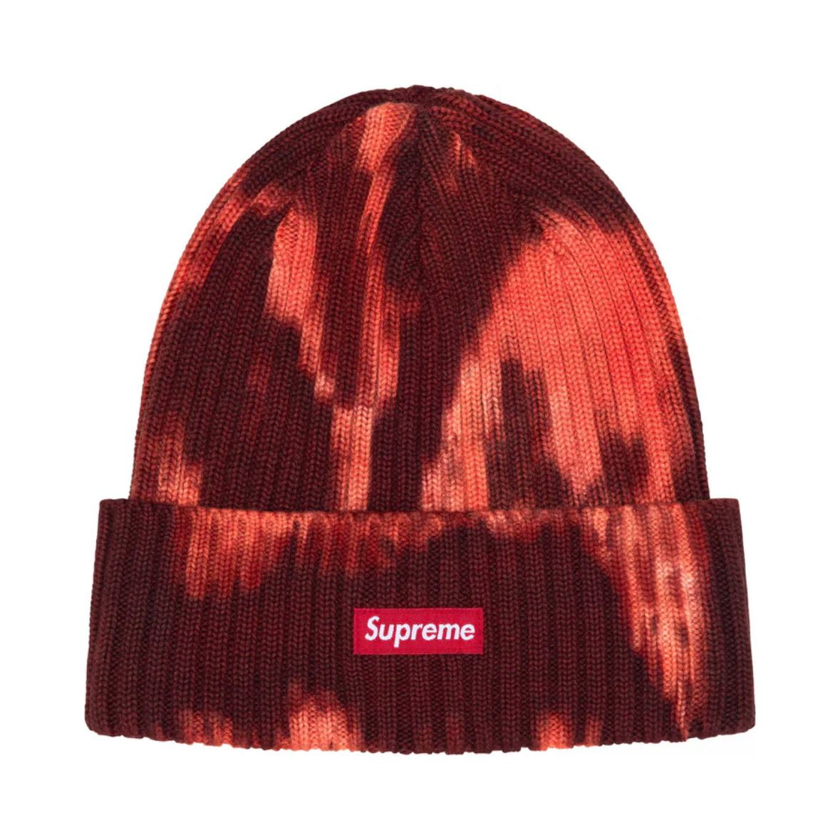 Supreme Overdyed Beanie Splatter Red