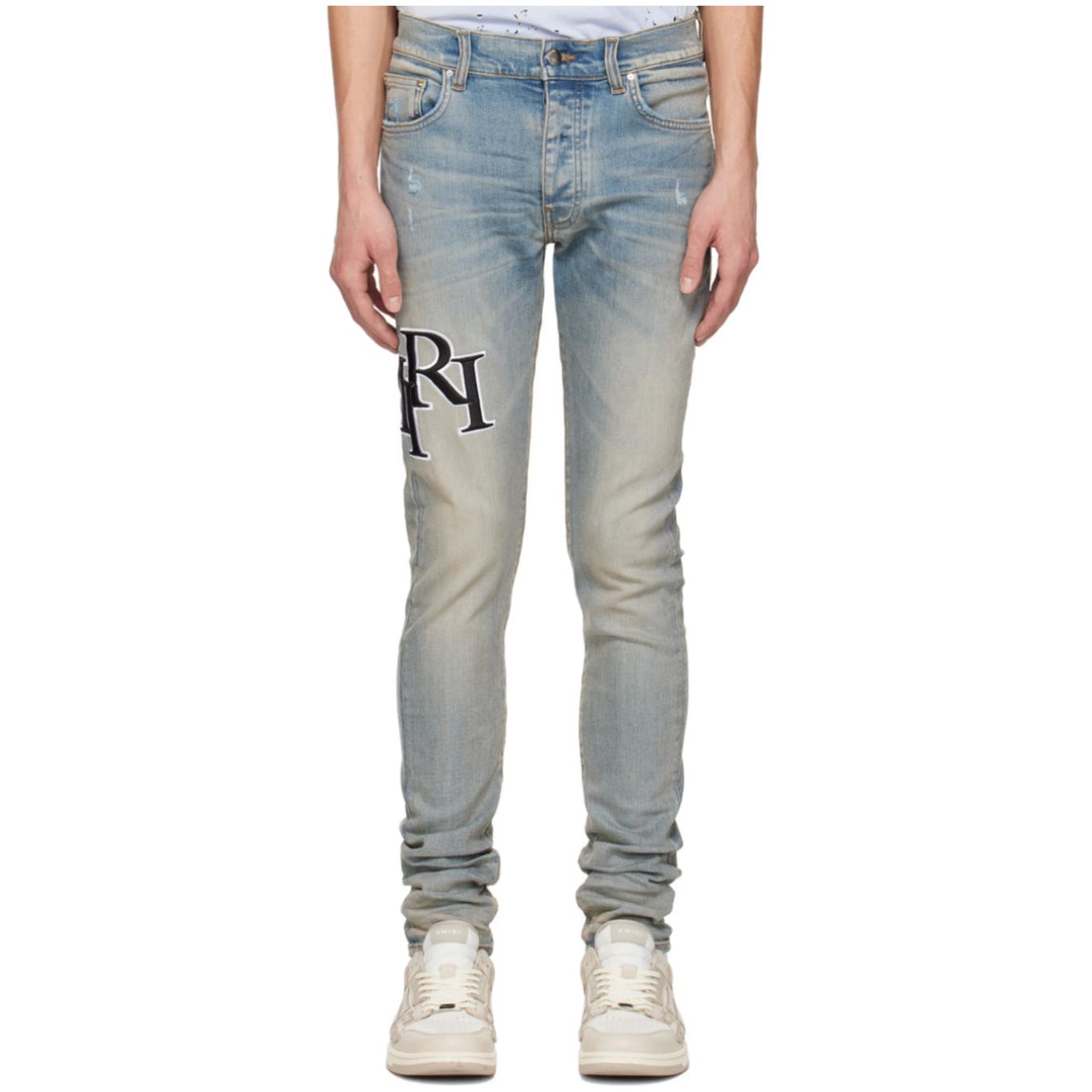 Amiri Indigo Staggered Jeans