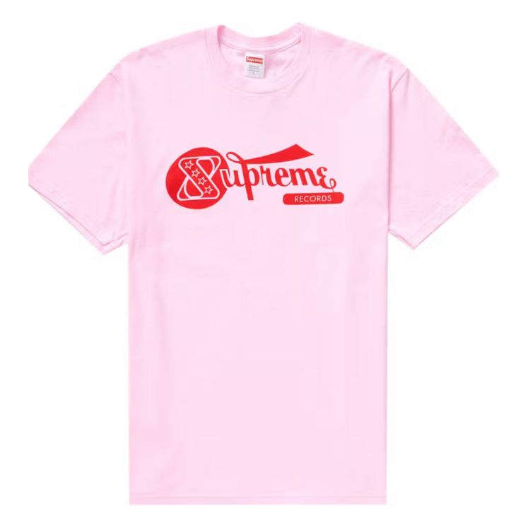 Supreme Records Tee Light Pink