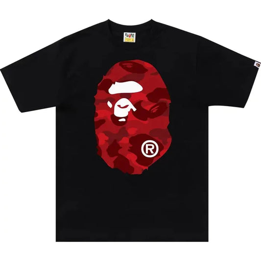 Bape 1st Camo Big Ape Head Tee Black/Red