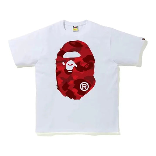 Bape 1st Camo Big Ape Head Tee White/Red