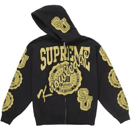 Supreme Knowledge Reigns Zip Up Hoodie ‘Black/Gold’