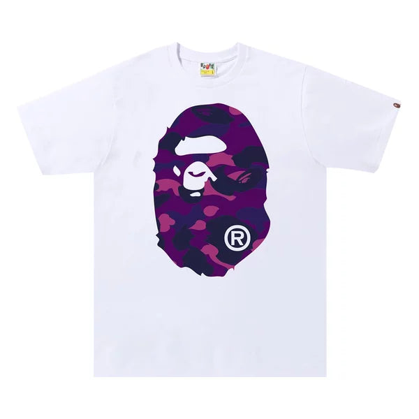 Bape Color Camo Big Ape Head Tee White/Purple