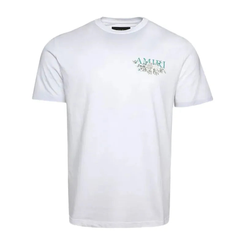 Amiri Logo Leaves Tee White