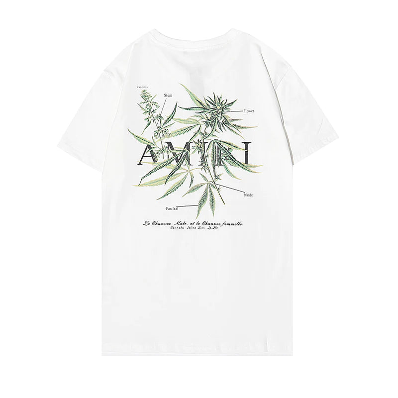 Amiri Logo Leaves Tee White