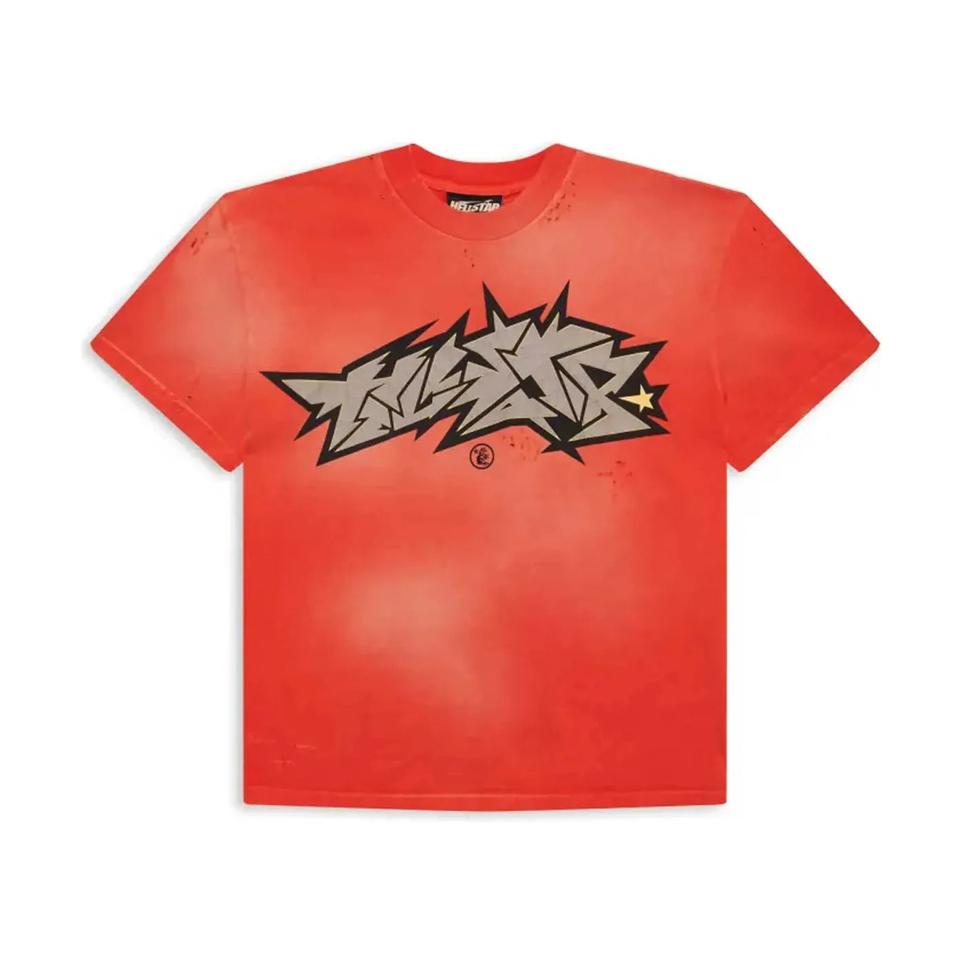 Hellstar Cracked Logo Distress Tee Red