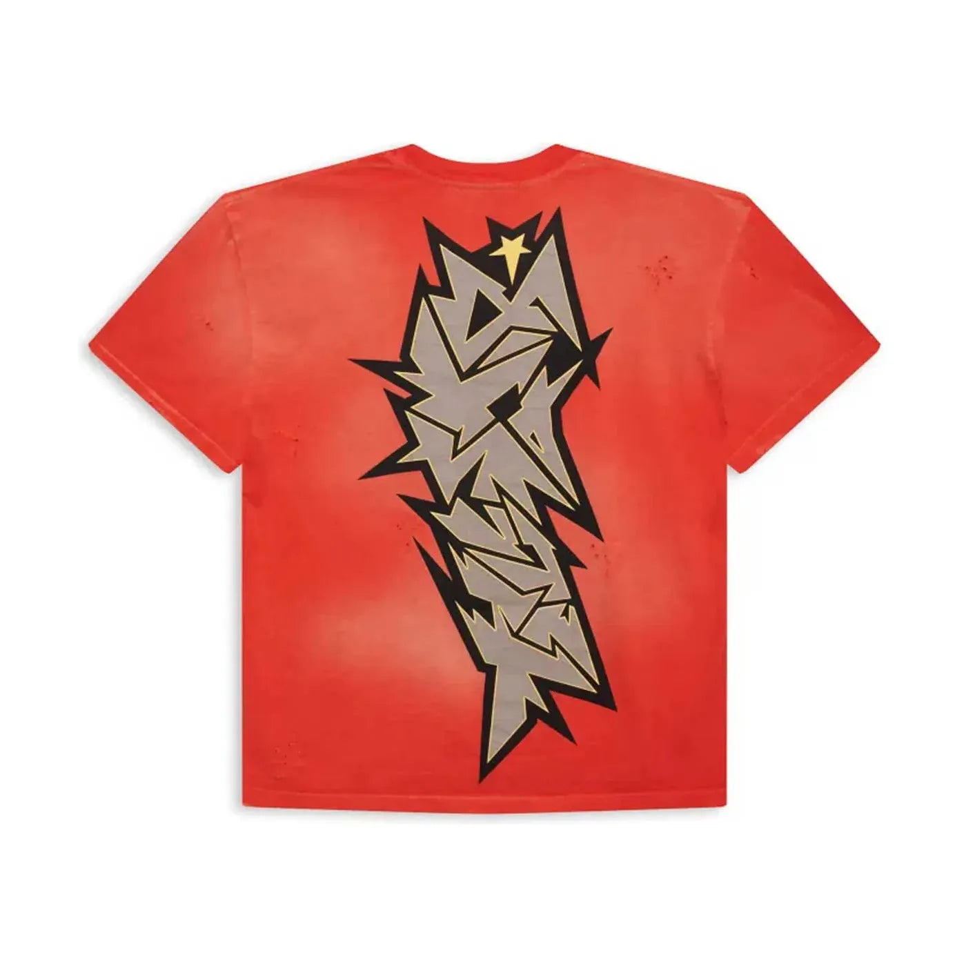 Hellstar Cracked Logo Distress Tee Red