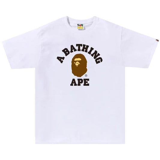 Bape College Tee White/Brown