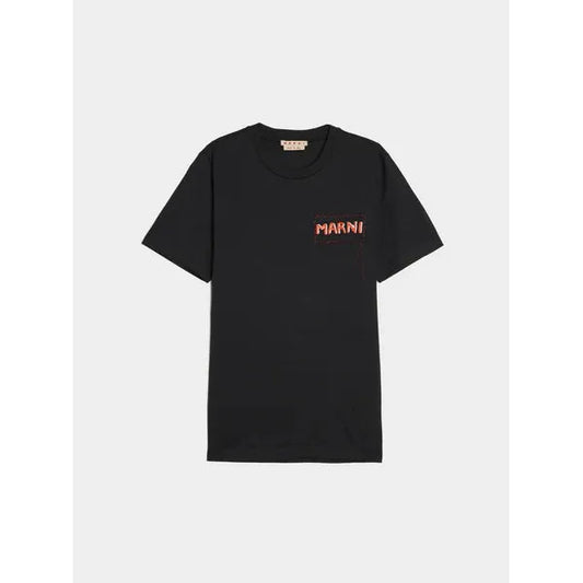 Marni black/red logo tee