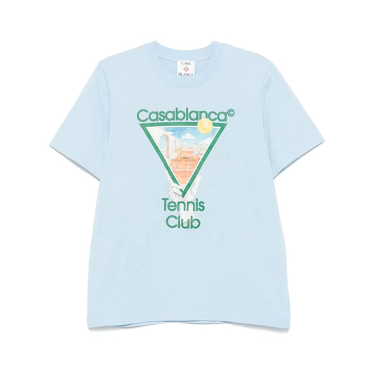 Casablanca Tennis club light blue shirt