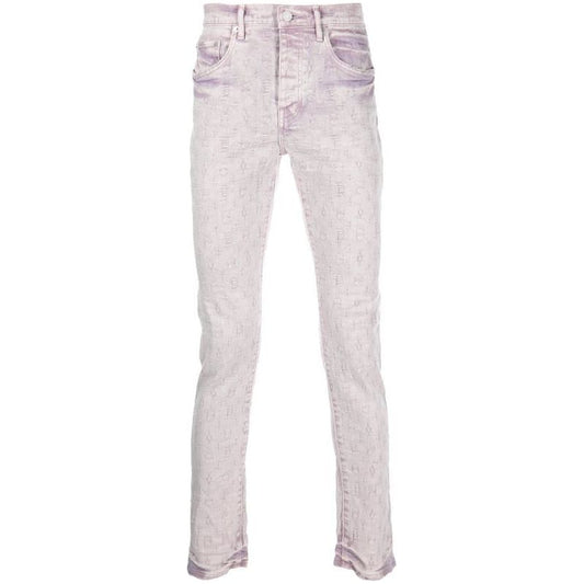 Purple Brand Monogram Jacquard Skinny Jeans