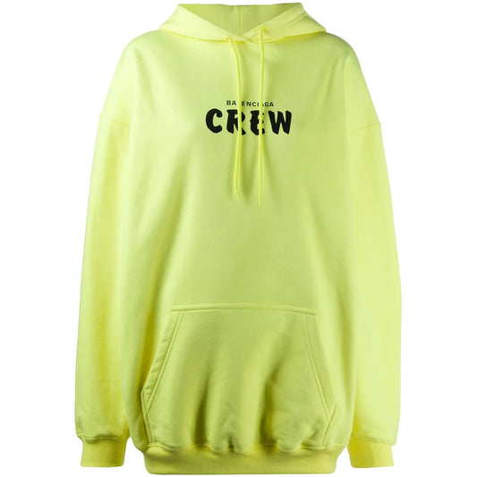 B*lenciaga Crew Oversize Hoodie ‘Neon Yellow’