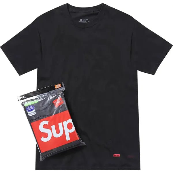 S*preme Hanes Cotton Comfort Soft T-Shirt (3 Pack) 'Black'