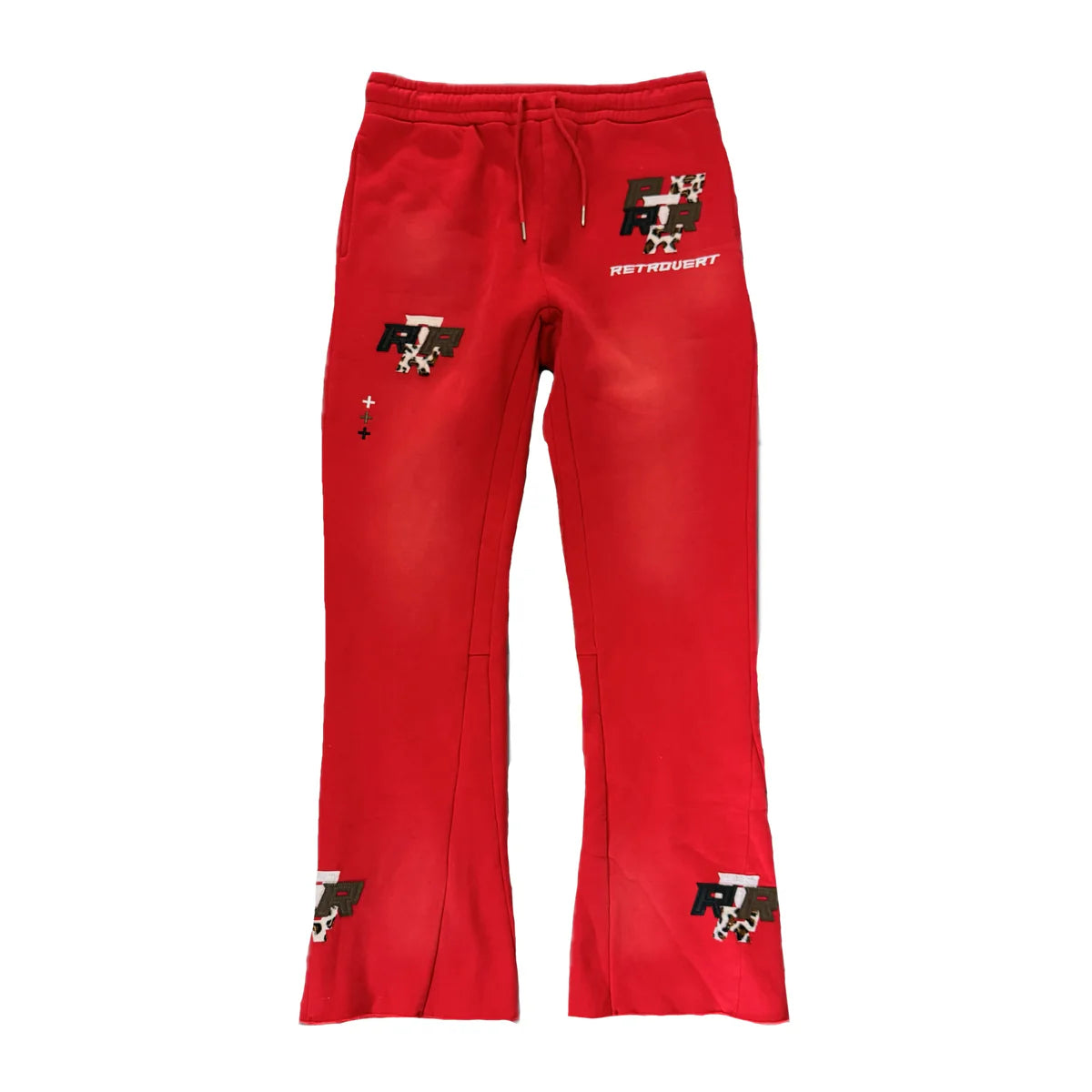 Retrovert Patch Flare Sweatpants Red