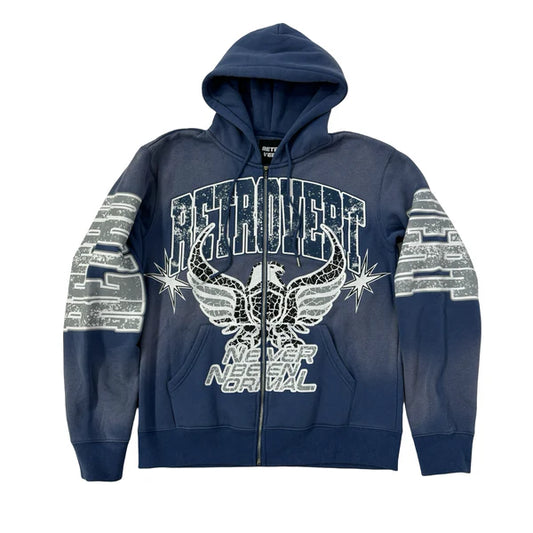 Retrovert Eagle Zip-Up Navy